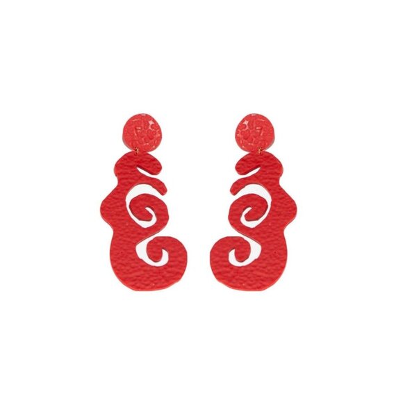 Swanky Designs Rajah Drop Earrings in Red NWT - Picture 1 of 5
